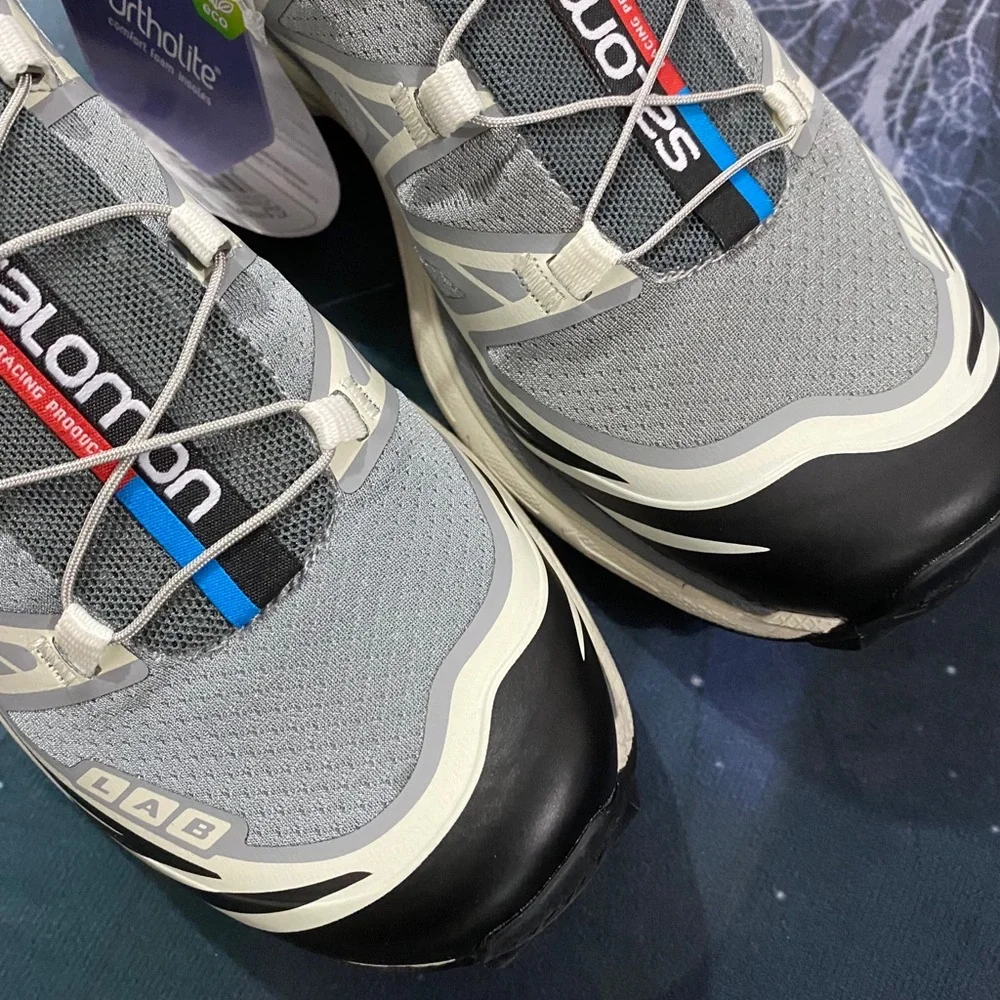 Salomon Men's Grey Athletic Trail Shoes with Yellow & Blue Accents